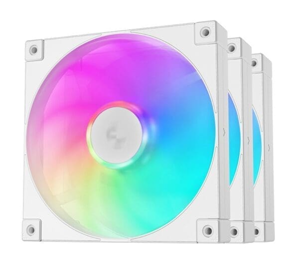 DeepCool FD14 ARGB WH(3IN1) Performance 140mm Case Fans ,4-pin PWM, 400-1650 RPM, Hydro Bearing, Addressable RGB LED