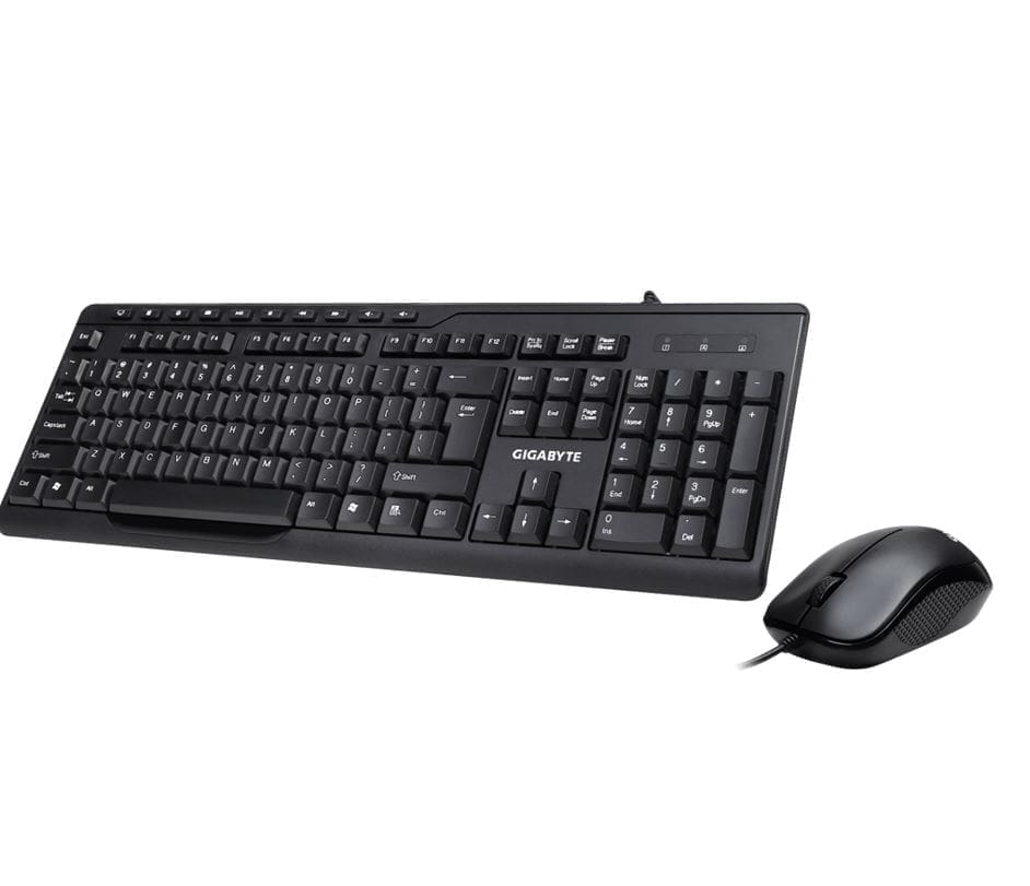 Gigabyte KM6300 USB Wired Keyboard Mouse Combo multimedia controls 1000dpi Adjustable Portable slim receiver Stylish design comfort