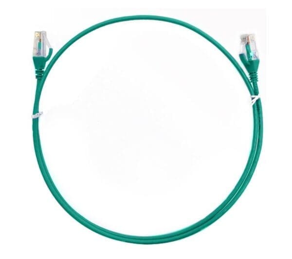 8ware CAT6 Ultra Thin Slim Cable 15m - Green Color Premium RJ45 Ethernet Network LAN UTP Patch Cord 26AWG for Data