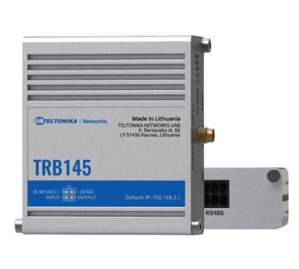 Teltonika TRB145 Industrial Rugged LTE RS485 Gateway, 4G/LTE (Cat 1), Equipped with RS485, Compatible with Industrial DNP3, PSU included