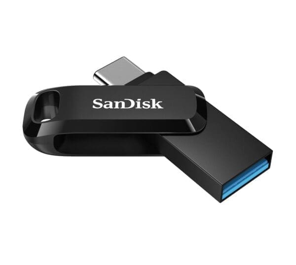 SanDisk 64GB Ultra Dual Drive Go 2-in-1 USB-C USB-A Flash Drive Memory Stick 150MB/s USB3.1 Type-C Swivel for Android Smartphones Tablets Macs PCs