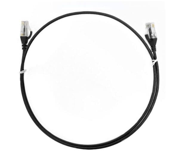 8ware CAT6 Ultra Thin Slim Cable 10m - Black Color Premium RJ45 Ethernet Network LAN UTP Patch Cord 26AWG for Data Only