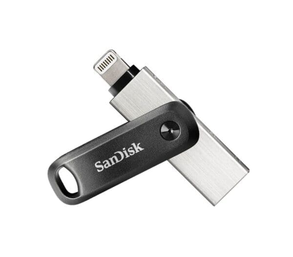 SanDisk 128G iXpand Flash Drive Go SDIx60N USB-A Lightning USB 3.0 Silver password-protect for iPhone iPad 1 yrs warranty