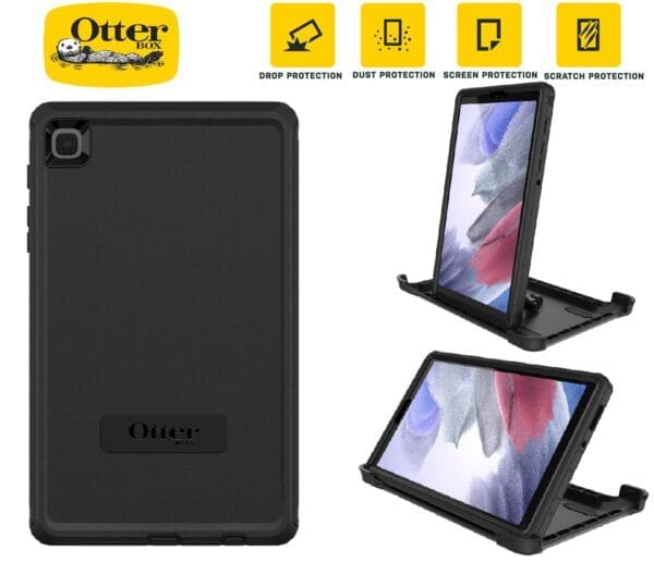 OtterBox Defender Samsung Galaxy Tab A7 Lite (8.7") Case Black - (77-83087), DROP+ 2X Military Standard, Built-in Screen Protection, 7 Years Warranty