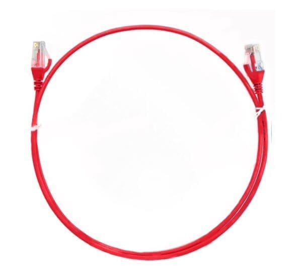 8ware CAT6 Ultra Thin Slim Cable 20m - Red Color Premium RJ45 Ethernet Network LAN UTP Patch Cord 26AWG for Data