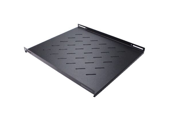 LDR Fixed 1U 550mm Deep Shelf Recommended for 19" 800mm Deep Cabinet - Black Metal Construction