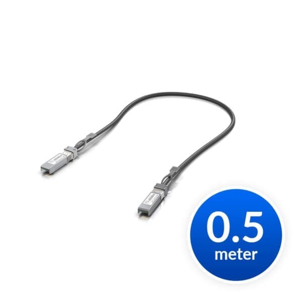 Ubiquiti SFP+ Direct Attach Cable, 10Gbps DAC Cable, 10Gbps Throughput Rate, 0.5m Length, 2Yr Warr