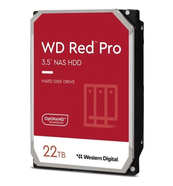 Western Digital WD Red Pro 22TB 3.5" NAS HDD SATA3 7200RPM 512MB Cache 24x7 300TBW ~24-bays NASware 3.0 CMR Tech 5yrs wty