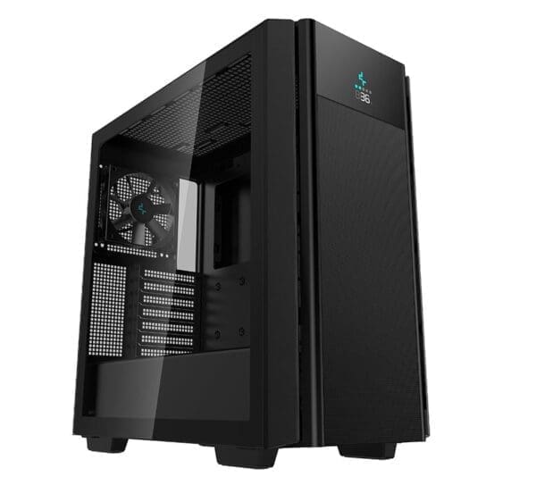 DeepCool CH510 Mesh Digital Mid-Tower ATX Case, Digital Status Display,Tempered Glass, 1 x 120mm Fan, 2 x 3.5" Drive Bays, 7 x Expansion Slots