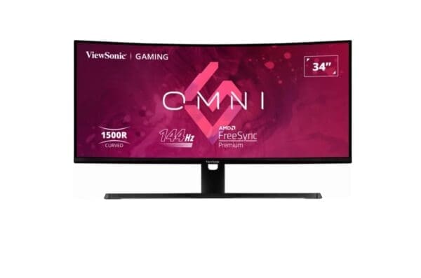 ViewSonic 34” Curved 3440x1440, 144Hz, 1500R , HDR10, Adaptive Sync, 2x HDMI, 2x DP, Speaker, VESA 100, VX3418-2KPC Office Gaming Ultra Wide Monitor