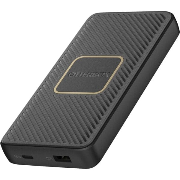 OtterBox Fast Charge Wireless Power Bank 10K mAh - Black (78-80639), Dual Ports (USB-C 18W USB-A 18W), 10W QI Wireless, Sleek, 2 Years Warranty