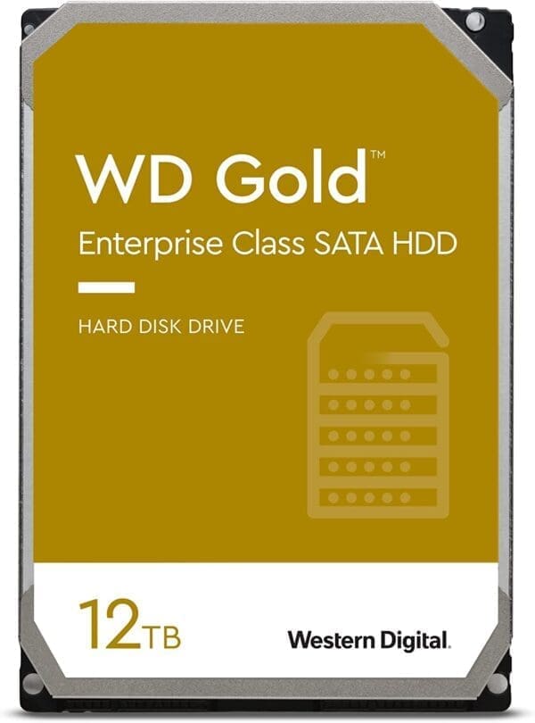 Western Digital Gold 12TB 3.5" Enterprise Class SATA 6 Gb/s HDD 7200 RPM Cache Size 256MB 5-Year Limited Warranty