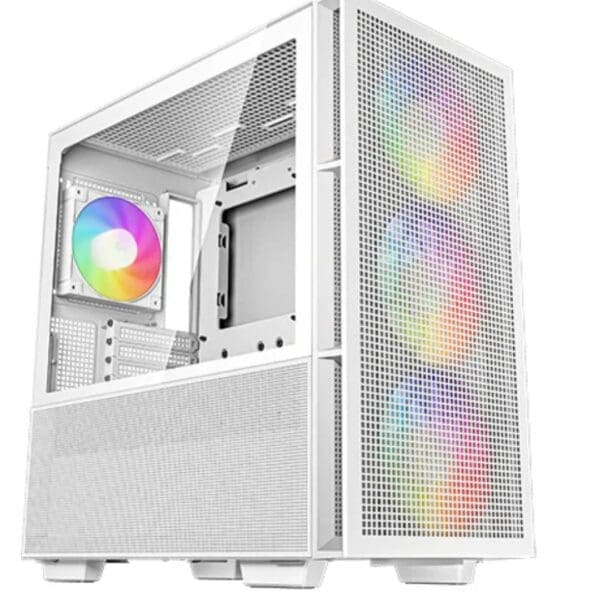 DeepCool CH560 White HighAirflow Mid-Tower ATX Case, Magnetic Hybrid Mesh,Tempered Glass, 3 Pre-Installed 140mm ARGB Fans