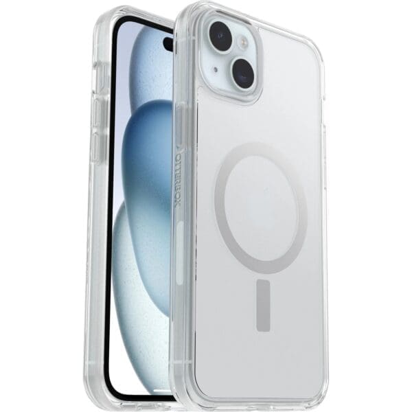 OtterBox Symmetry+ MagSafe Apple iPhone 15 Plus/ iPhone 14 Plus (6.7")Case Clear-(77-93053),Antimicrobial,DROP+ 3X Military Standard,7 Years Warranty