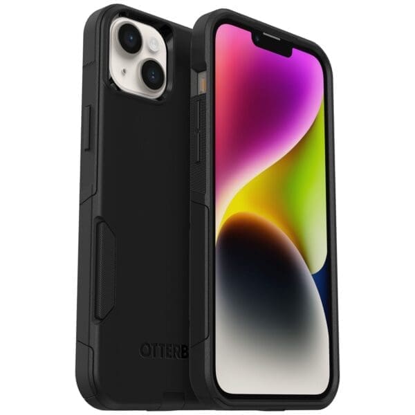 OtterBox Commuter Apple iPhone 14 Plus Case Black - (77-88401), DROP+ 3X Military Standard, Dual-Layer, Raised Edges, Port Covers, 7 Years Warran