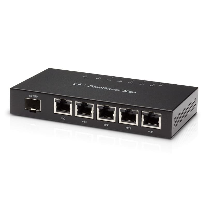 Ubiquiti EdgeRoute Advanced Gigabit Ethernet Router - Compact Powerful Router Sporting,5 Gigabit RJ45 Ports Passive PoE Support SFP,