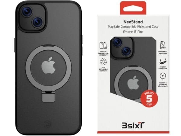 3sixT Neo Stand - iPhone 15 Plus (MS)(RC) - Black - Image 3