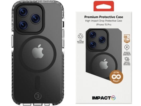 Impact Zero Clear - iPhone 15 Pro - (MS) Clear/Black - Image 3