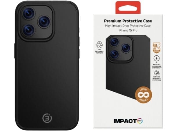 Impact Zero Colour - iPhone 15 Pro - (MS) Black - Image 3