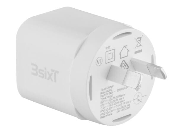 3sixT Wall Charger GaN 20W USB-C PD + USB-C to Lightning - W - Image 3