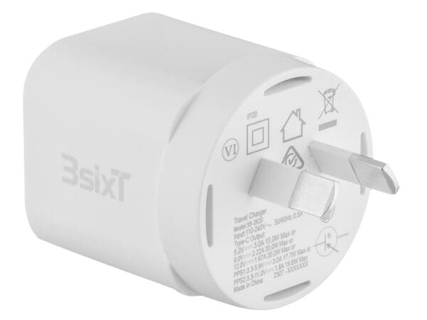 3sixT Wall Charger GaN 20W USB-C PD + USB-C to USB-C - W - Image 3