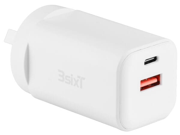 3sixT Wall Charger GaN 45W USB-C PD + 2.4A - W