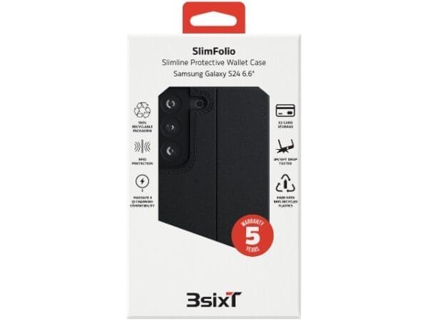 3sixT SlimFolio - Samsung GS24+ - (RC) Black - Image 3