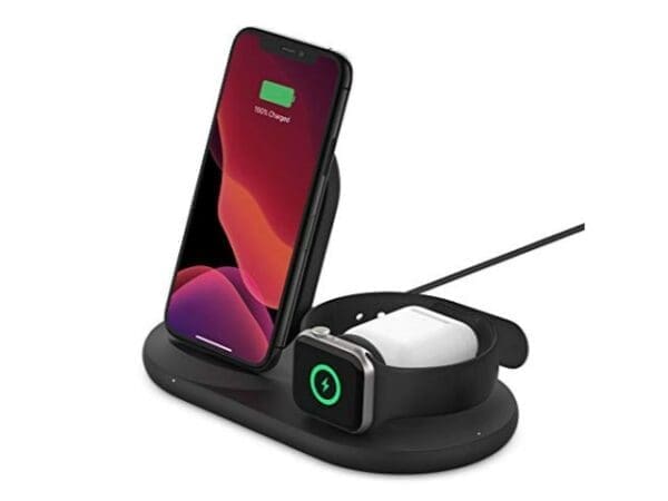 Belkin 3-in-1 Wireless Charger for AppleDevices w/AC, Black