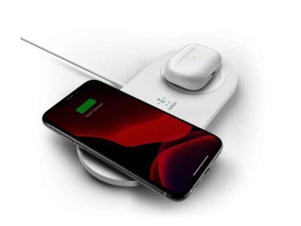 Belkin Dual 15W Wireless Charging Pads, PSU Included - White - Image 2