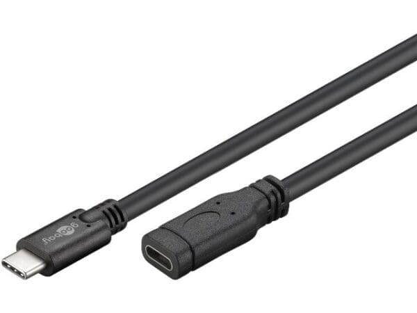 Goobay USB-C 3.1 Extension 1M - Black - Image 2