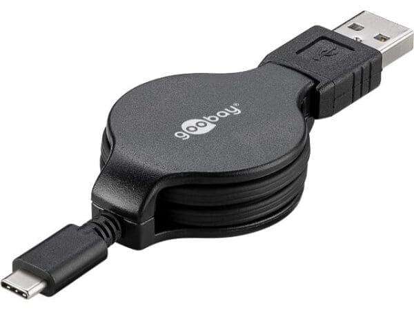 Goobay Retractable USB-C Charging and Sync Cable 1M