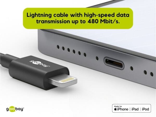 Goobay USB-C to Lightning Cable 1m - White - Image 2