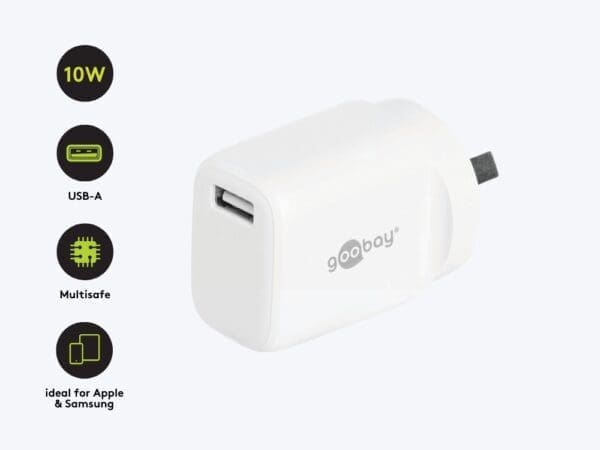 Goobay Wall Charger ANZ 10W USB-A - White - Image 2