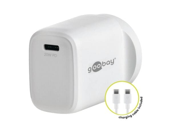 Goobay Wall Charger ANZ 20W USB-C PD + USB-C to USB-C - W - Image 3