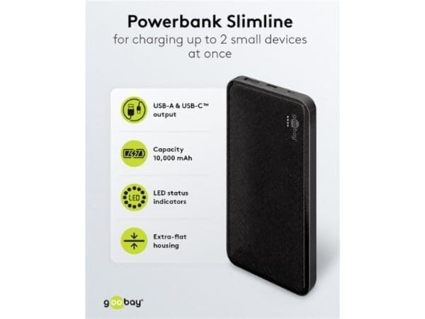 Goobay Power Bank Slimline 10,000 mAh - Image 2