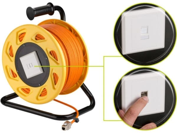 Goobay Portable RJ45 Network Cable Reel Extension 50M - oran - Image 2