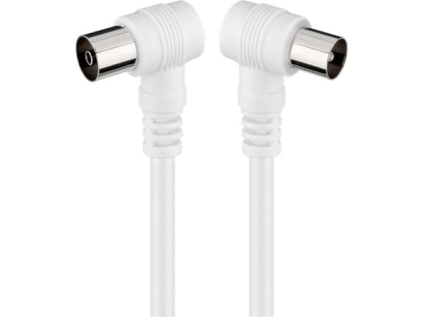 Goobay Double Angled Antenna Cable(<70 dB) (M/F) 1.5M -white