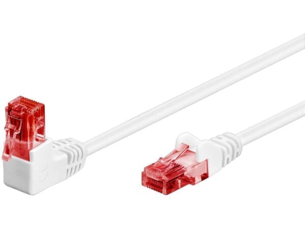 Goobay CAT 6 Patch Cable 1x 90 Angled U/UTP CCA 1M - white