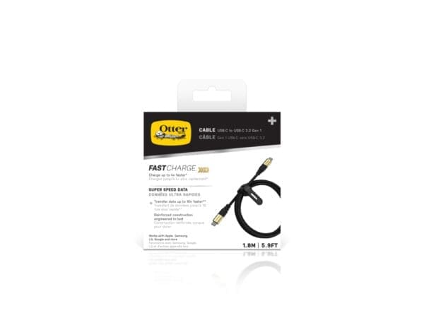 OtterBox USB-C to USB-C (3.2 Gen 1) Premium Cable (1.8M) - Black(78-80212), 100W,10K Bend,Samsung Galaxy,Apple iPhone,iPad,MacBook, 2 Years Warranty - Image 3