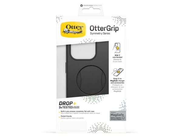 OtterBox OtterGrip Symmetry MagSafe Apple iPhone 15 Pro Max (6.7") Case Black - (77-93170), Antimicrobial, DROP+ 3X Military Standard,7 Years Warranty - Image 3