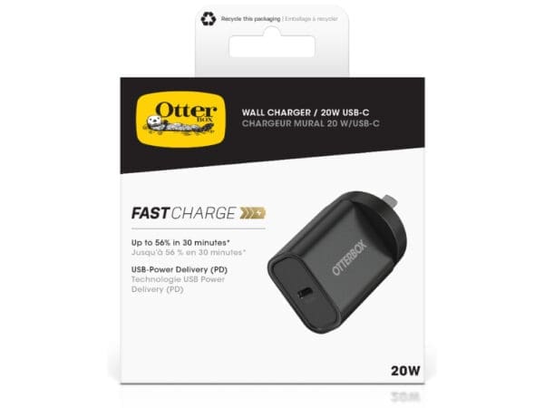 OtterBox Standrd Wall Charger 20W -1X USB-C 20W USB-PD Black - Image 2