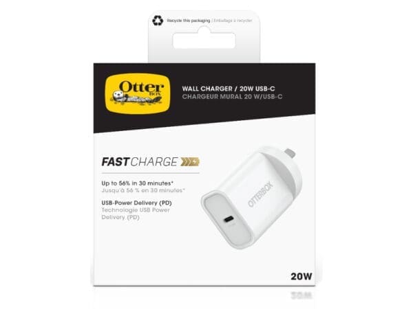 OtterBox Standrd Wall Charger 20W -1X USB-C 20W USB-PD White - Image 2