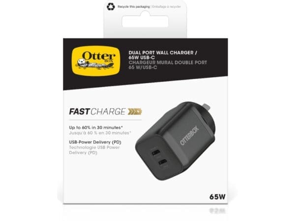 OtterBox Std Wall Charger 65W 1X USBC 45W+1X USBC 20W USBPD - Image 2