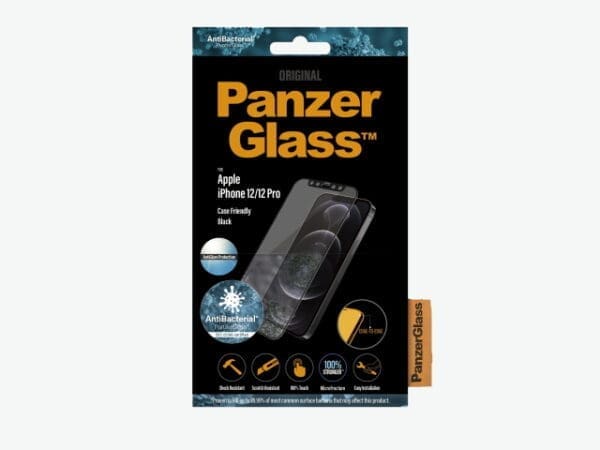 PanzerGlass for iPhone 12/12 Pro - Black - Case Friendly - Image 3