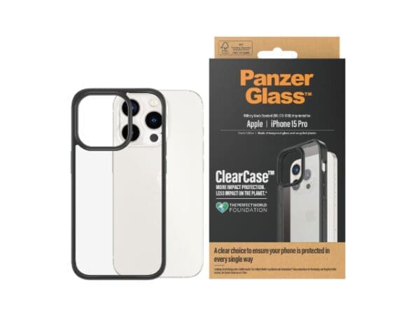 PanzerGlass Clearcase - iPhone 15 Pro - Black - Image 3