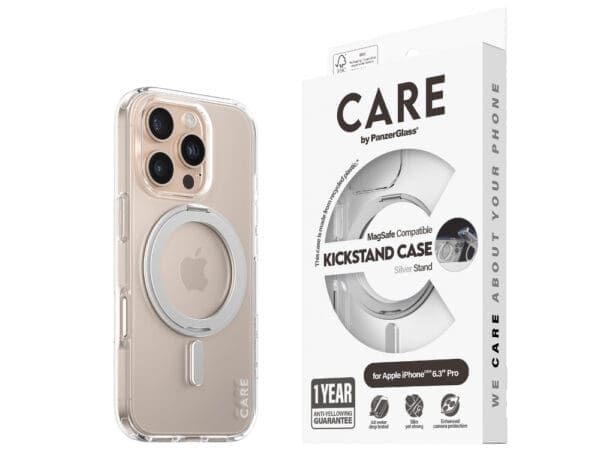 CARE by Panzer Feature (MS&KS) Cse -iPhone 16 Pro - Silver