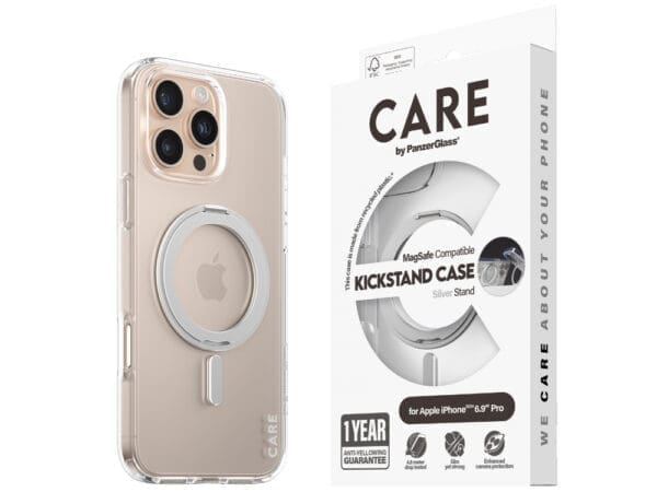 CARE by Panzer Feature(MS&KS)Cse -iPhone 16 Pro Max - Silver