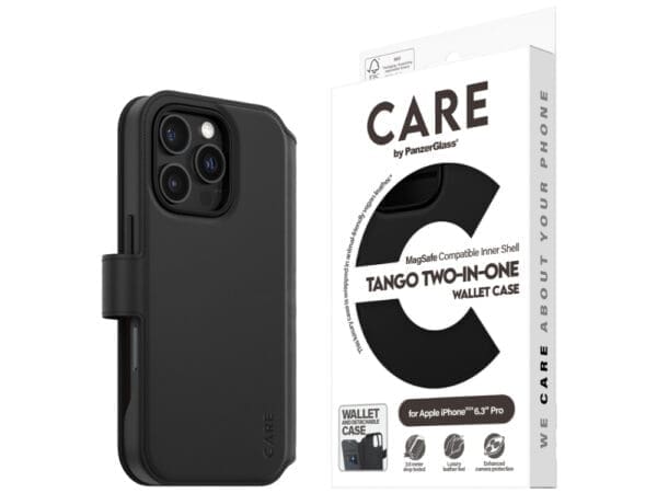 CARE by Panzer Tango Wallet Case -iPhone 2024 Pro - Blk