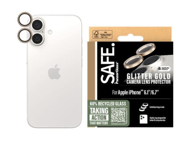 SAFE by Panzer Cam LP -iPhone 16/Plus - Glitter Gold - Image 2