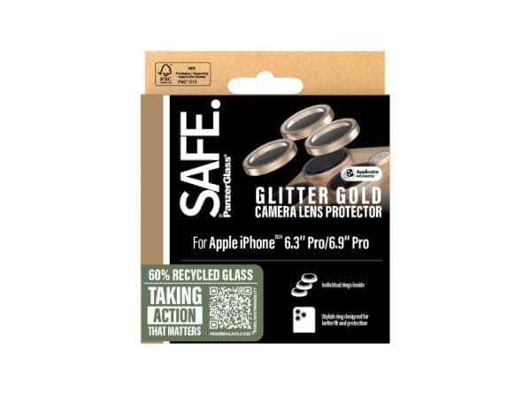 SAFE by Panzer Cam LP -iPhone 16 Pro/ProMax - Glitter Gold - Image 3